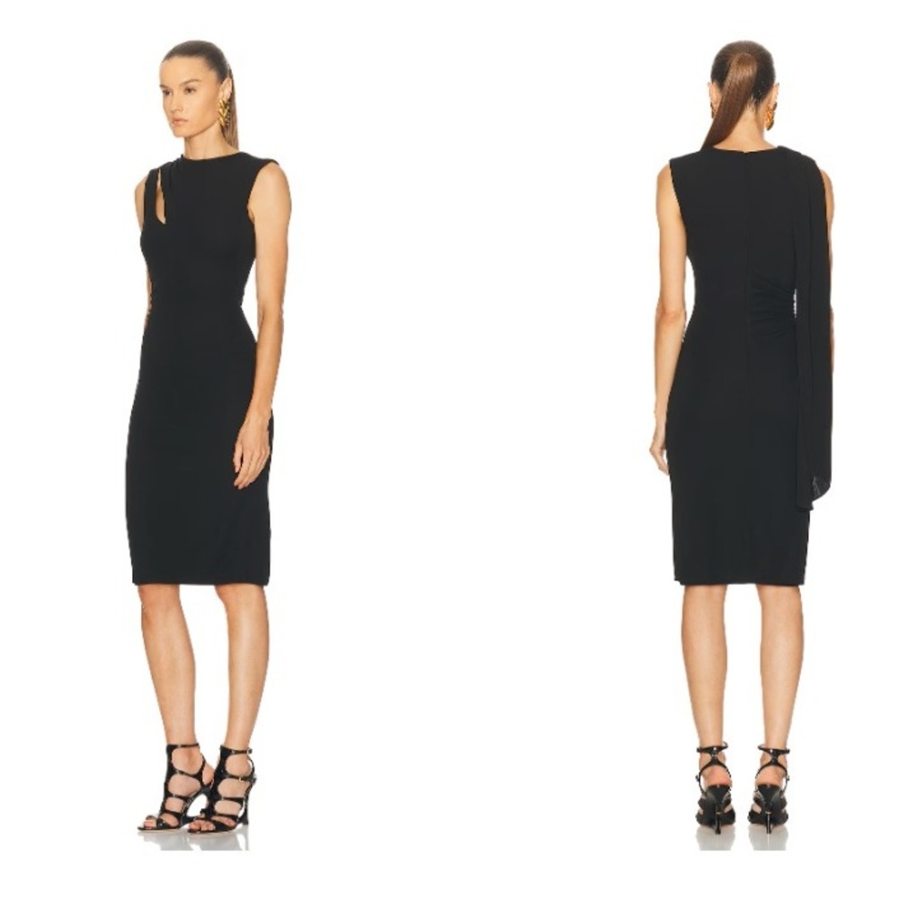Tom Ford Cutout Shoulder Crepe Jersey Cocktail Dress Size 10‎
